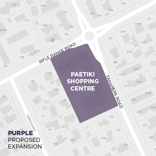 Paetiki Shopping Centre Area map.  