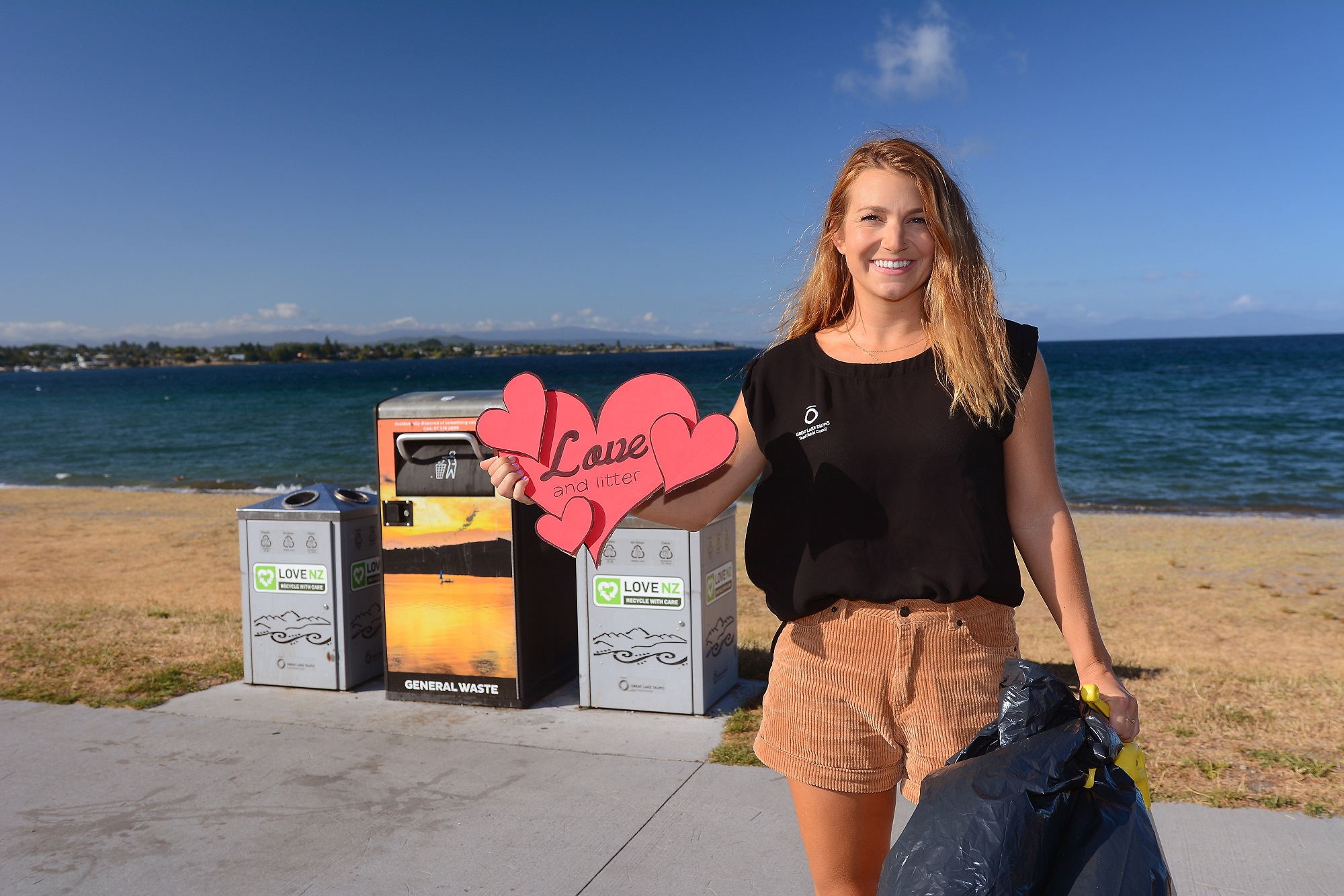 Taupō District Council environmental ranger Shannon Hanson is organising lakefront clean-up event Looking for Love & Litter on Sunday 20 February.  
